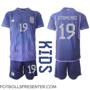 Argentina Nicolas Otamendi #19 Bortatröja Barn VM 2022 Kortärmad (+ korta byxor)